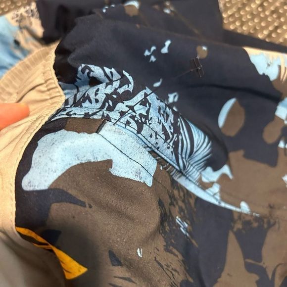 Tropical Tie Dye Men's Swim Trunks Large Board Shorts Palms Marble - Picture 9 of 13